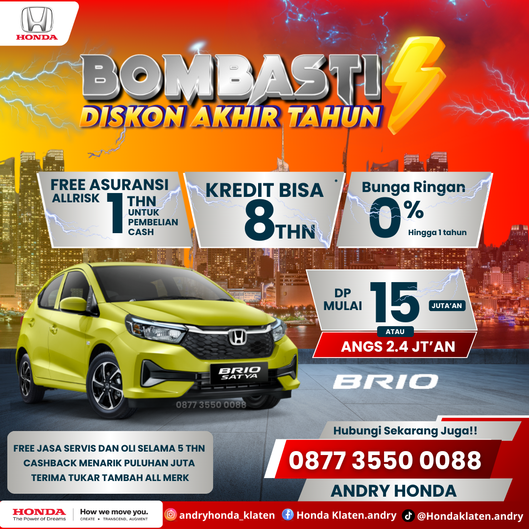 Promo Akhir Tahun Honda Brio Satya